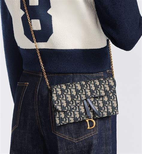 wallet on chain dior oblique|designer wallet on a chain.